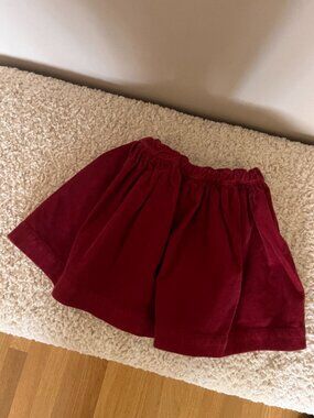 Bonpoint Suzon Corduroy Skirt, 4 years, Raspberry Red